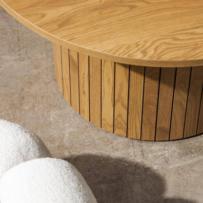 Tavolino Caffè UNANIME Ø80 cm, rovere