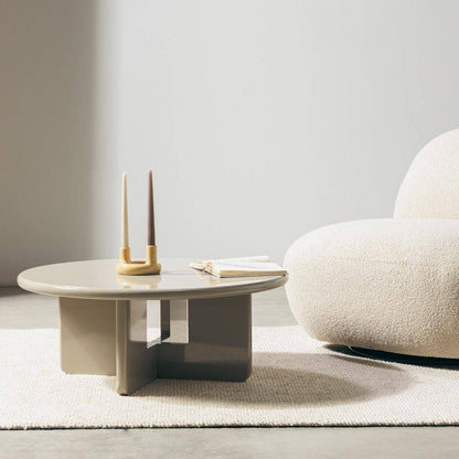 Couchtisch LARNA 80 cm Hochglanz Beige