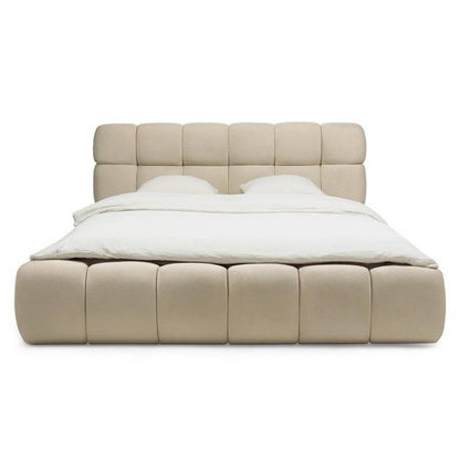 Letto NEXTO imbottito 160x200 cm, beige chiaro con contenitore