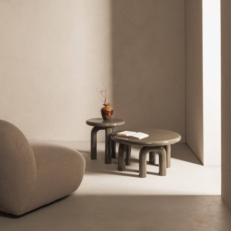 Tavolino da caffè FLIM 80 cm, verde/grigio