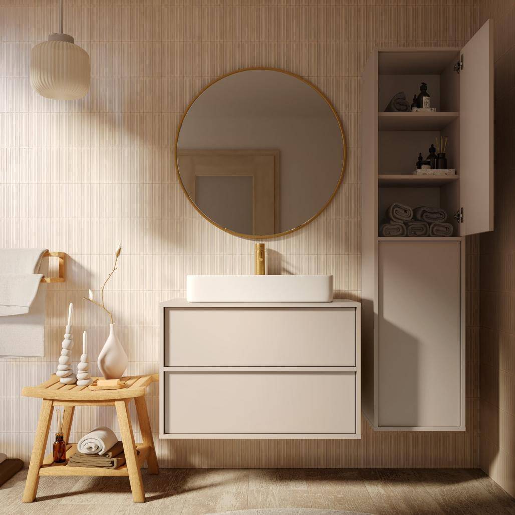 Mobile bagno PLANCK, colonna, cashmere
