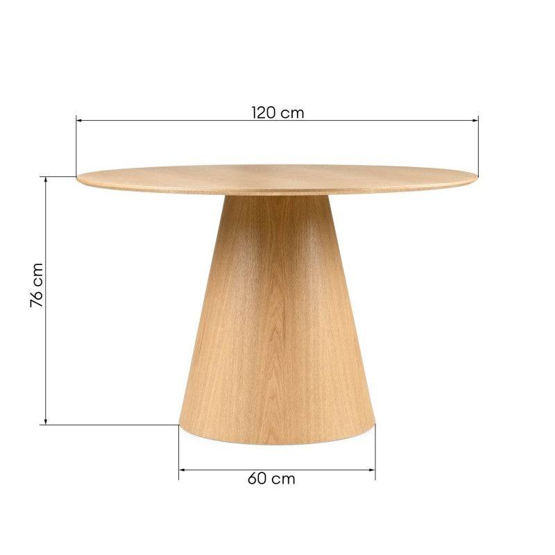 NORAN Esstisch 120 cm Rund Natur
