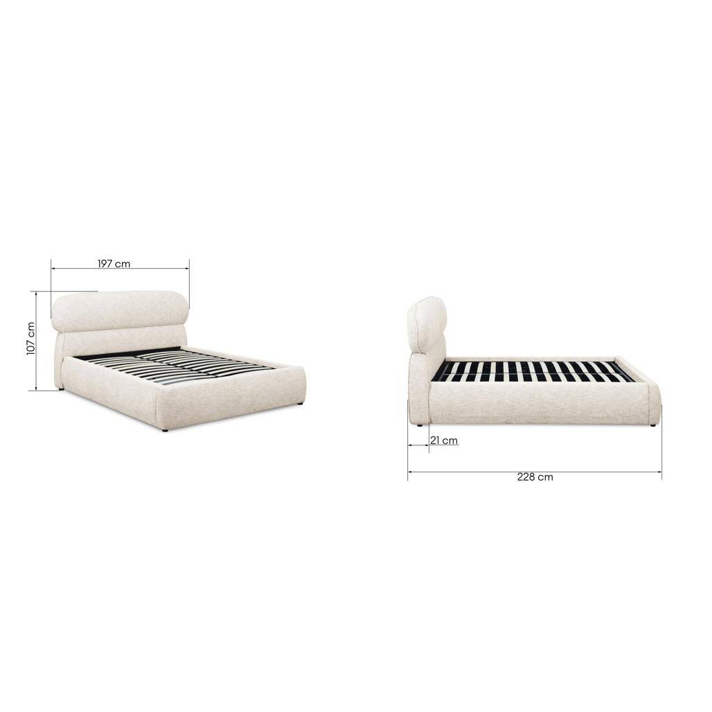 Letto AVION 160x200 cm, beige chiaro, contenitore