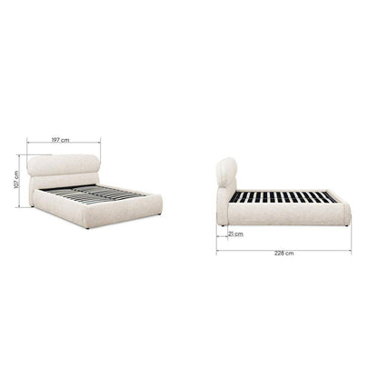 Letto AVION 160x200 cm, beige chiaro, contenitore