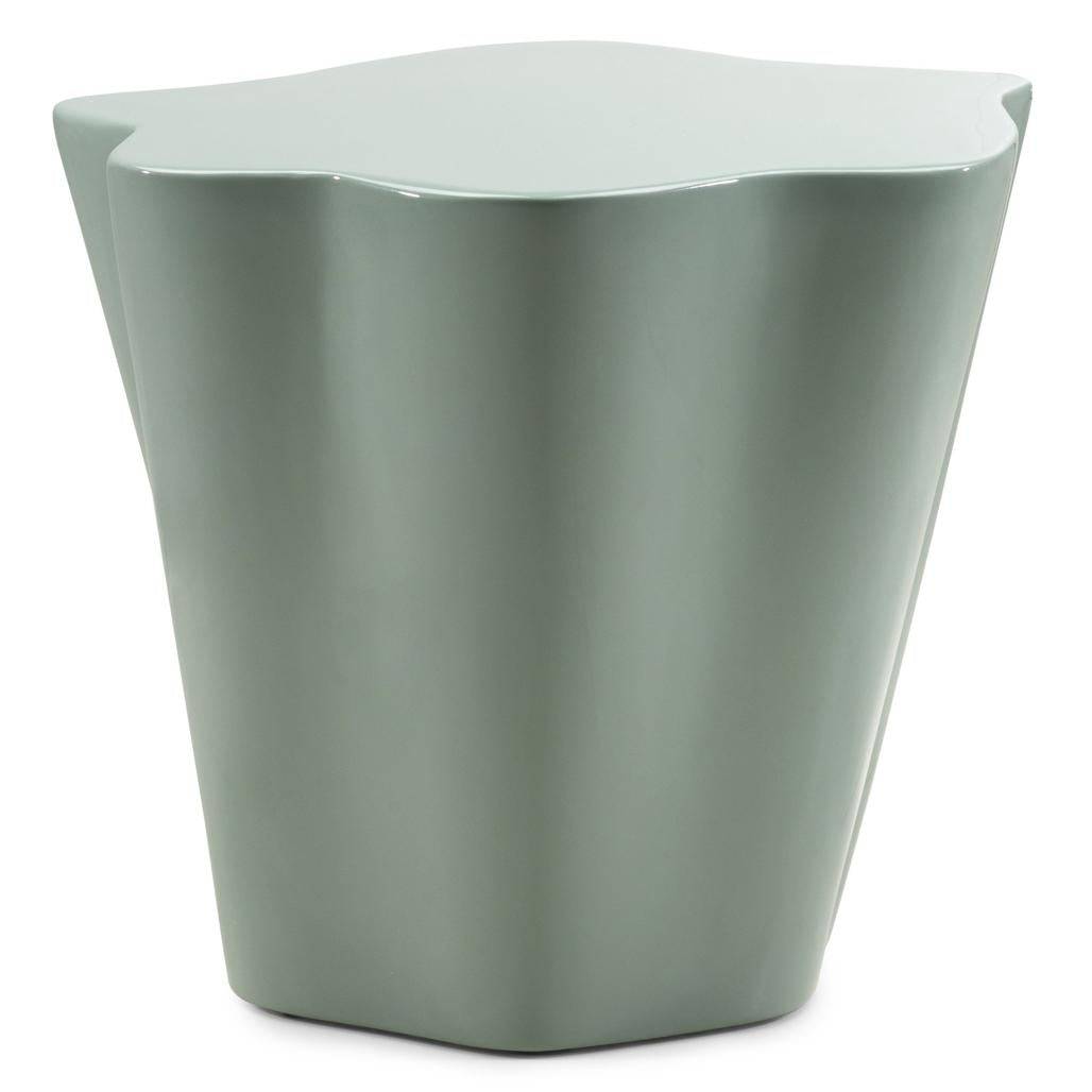 Tavolino 49 cm FIOR, salvia, lucido, forme arrotondate