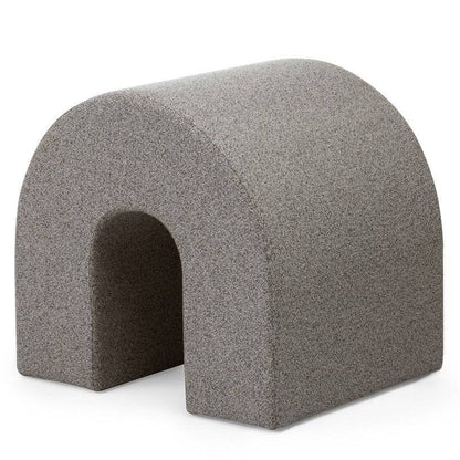 Pouf imbottito ARR, forma arrotondata, marrone chiaro