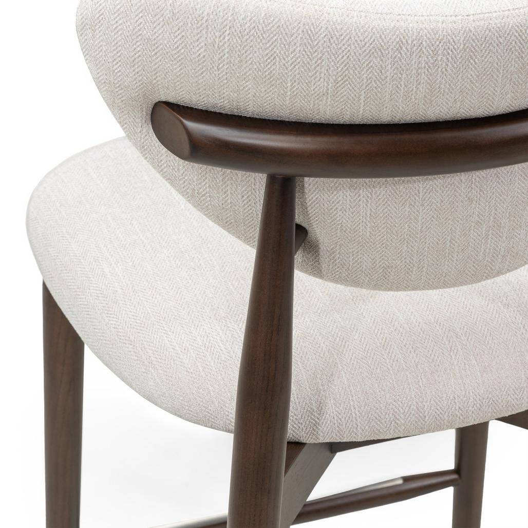 Esszimmerhocker JULIETTE Beige/Nussbaum
