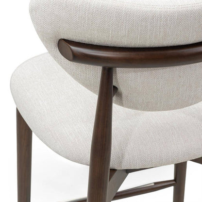 Esszimmerhocker JULIETTE Beige/Nussbaum