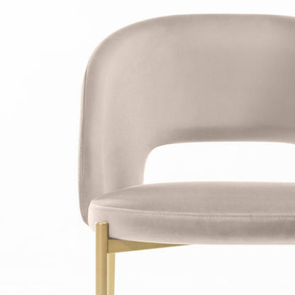Sedia MORES beige con gambe oro