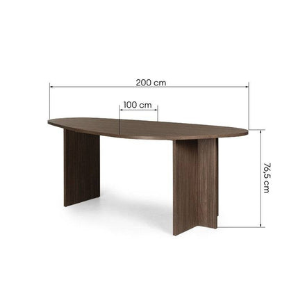 Tavolo ZEV 200 cm piano irregolare, noce Lincoln
