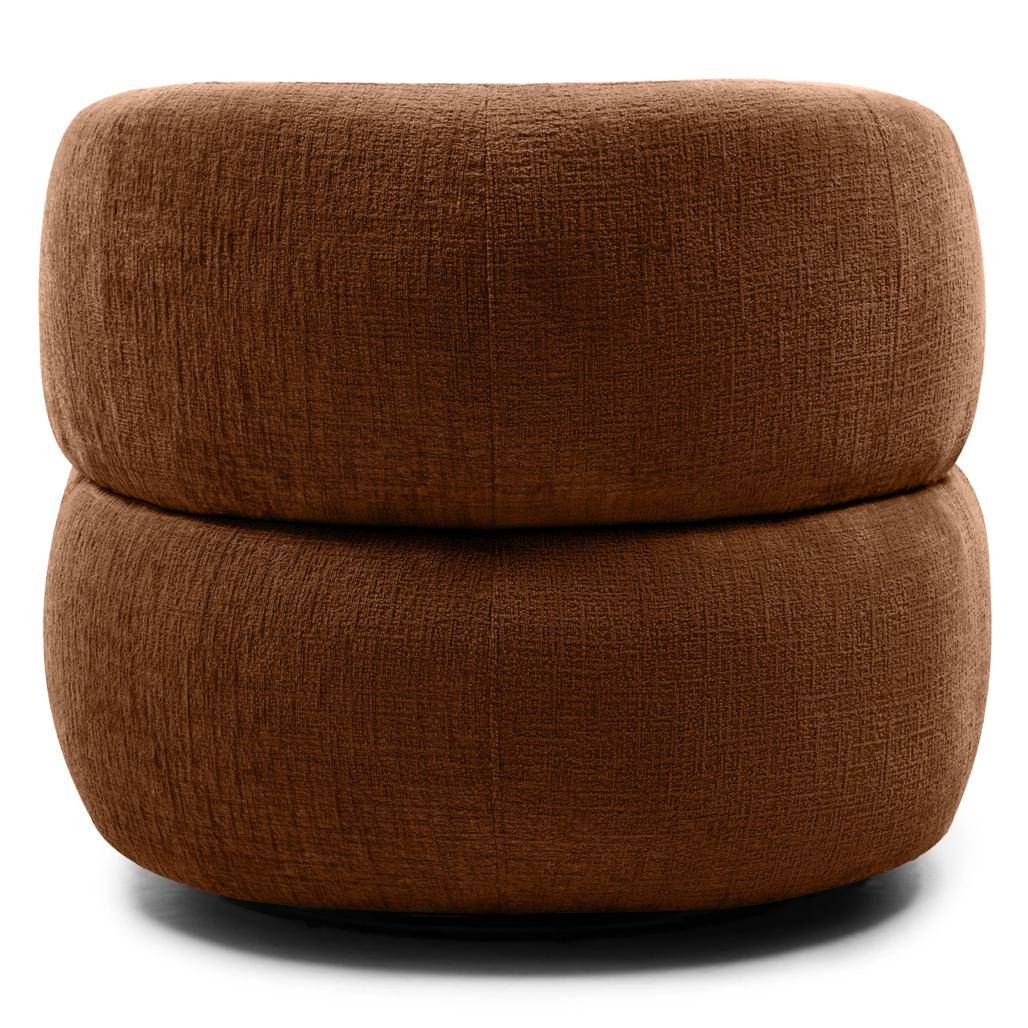 Poltrona girevole ORIEL, rame, forme arrotondate