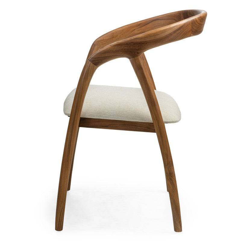 Sedia ONDE, legno naturale/crema, teak
