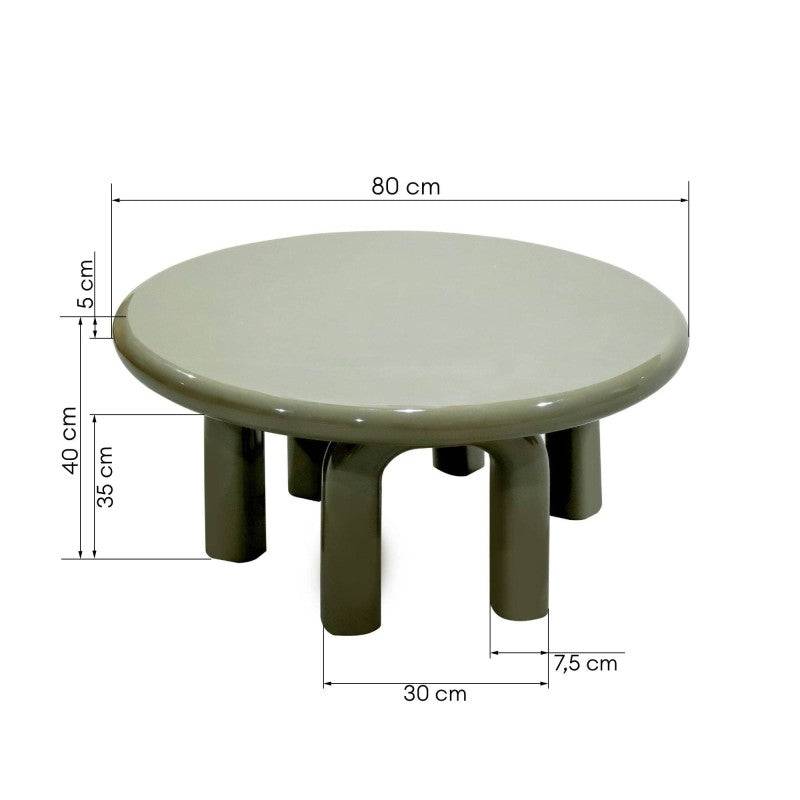 Tavolino da caffè FLIM 80 cm, verde/grigio