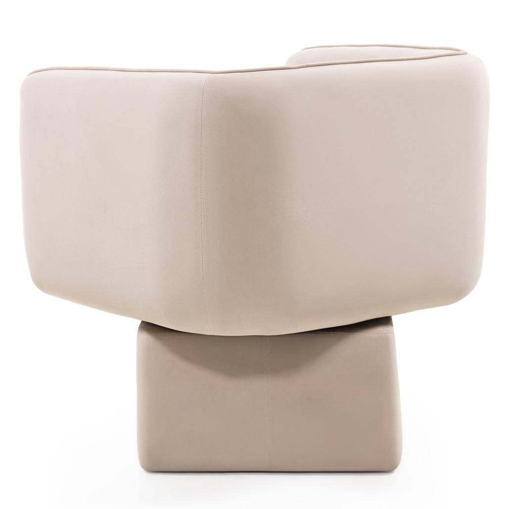 Sedia girevole MAREL beige chiaro velluto