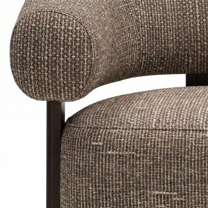 Poltrona lounge MARBELLO, forme arrotondate, marrone-crema/noce