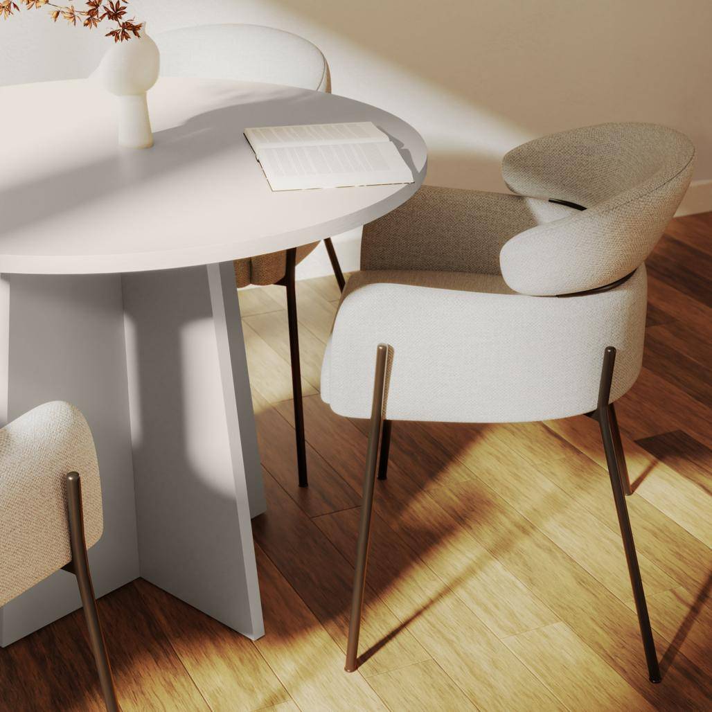 Runder Esstisch LALUQ 100 cm Kaschmir