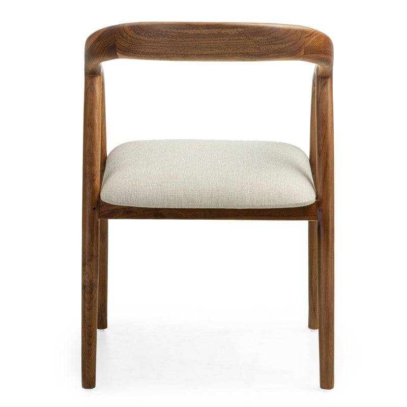 Sedia ONDE, legno naturale/crema, teak