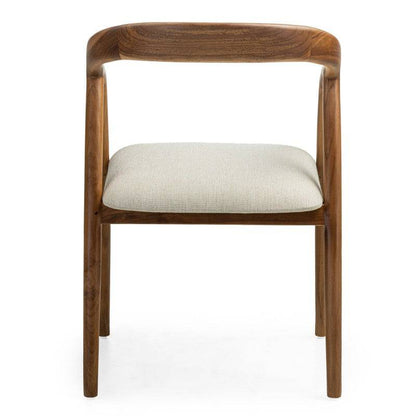Sedia ONDE, legno naturale/crema, teak