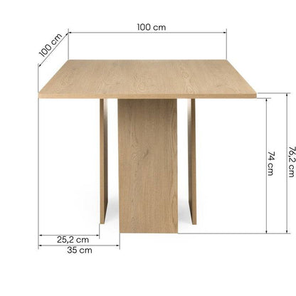 Tavolo da pranzo ASPER 100 cm, rovere Cremona Torro