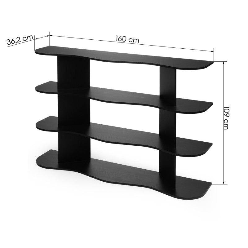 Scaffale Basso RHIO Nero con Onda