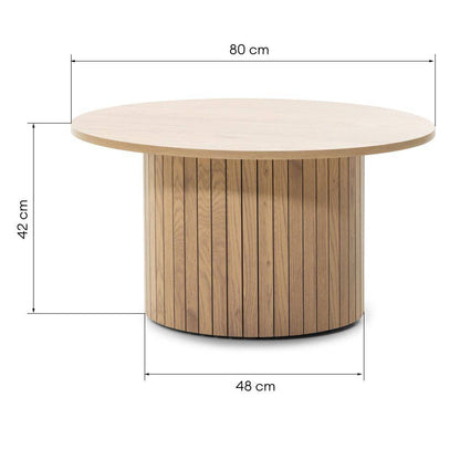 Tavolino Caffè UNANIME Ø80 cm, rovere