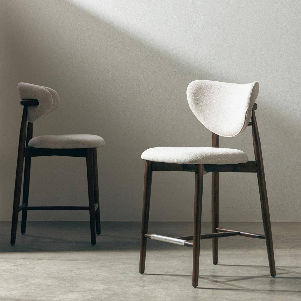 Esszimmerhocker JULIETTE Beige/Nussbaum
