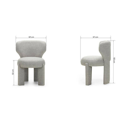 Sedia imbottita MALI beige-grigio, forme arrotondate