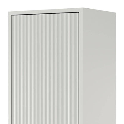 Mobile bagno ANVERS, rigato, maniglia oro, bianco