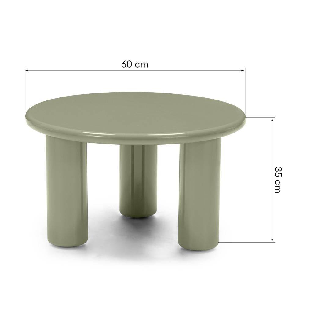 Tavolino Caffè LECREL 60 cm, oliva, lucido