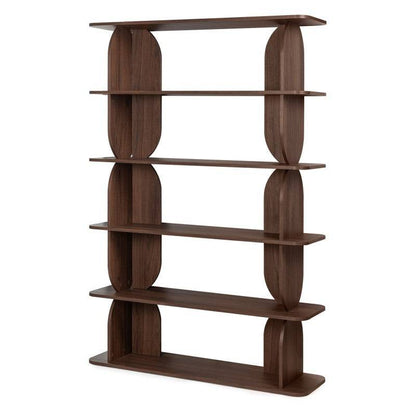 Libreria LLOK alta, arrotondata, noce Warmia
