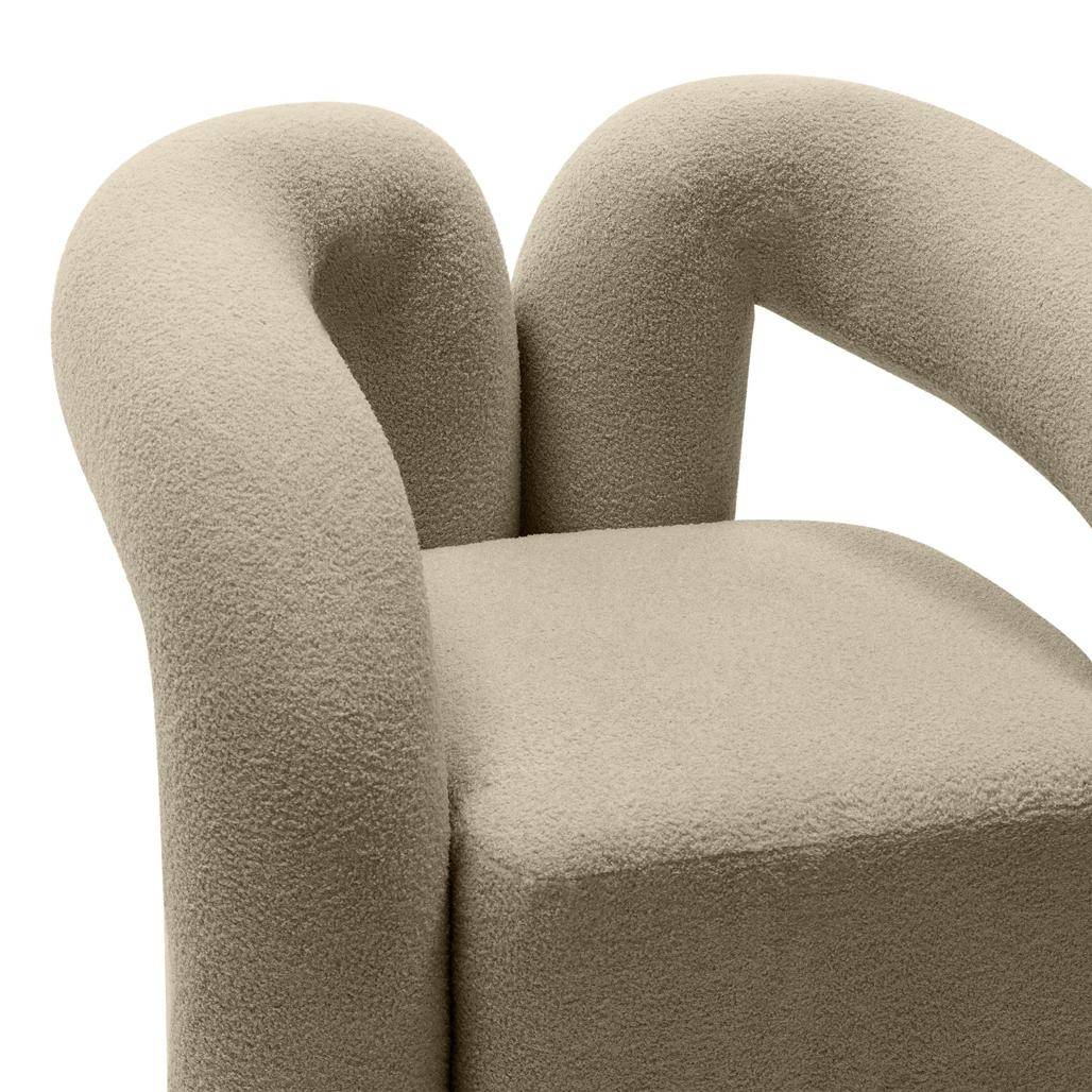 Poltrona imbottita SELLEL, marrone, bouclé