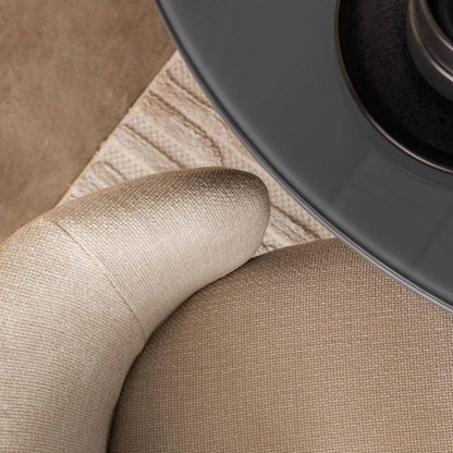 Sedia da pranzo LUEUR, beige chiaro, gambe nere