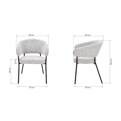 Sedia AMUL rivestita, seduta beige/gambe nere