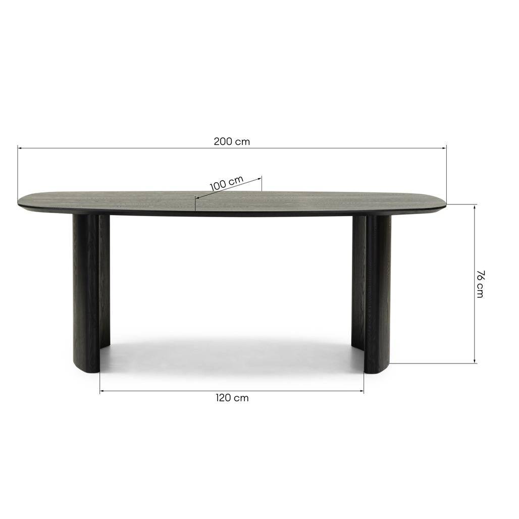 Tavolo da pranzo MARIS 200 cm, ovale, impiallacciatura frassino