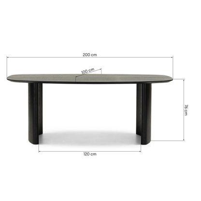 Tavolo da pranzo MARIS 200 cm, ovale, impiallacciatura frassino