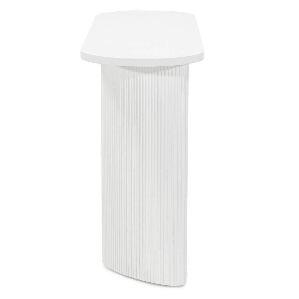 Scrivania/consolle ALREQUIN 140 cm, bianco, gambe lamellari
