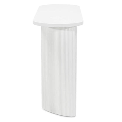 Scrivania/consolle ALREQUIN 140 cm, bianco, gambe lamellari