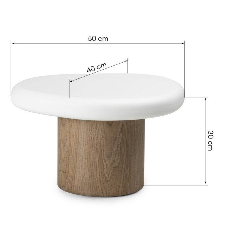 Beistelltisch OBUO 50 cm Weiß Nussbaum