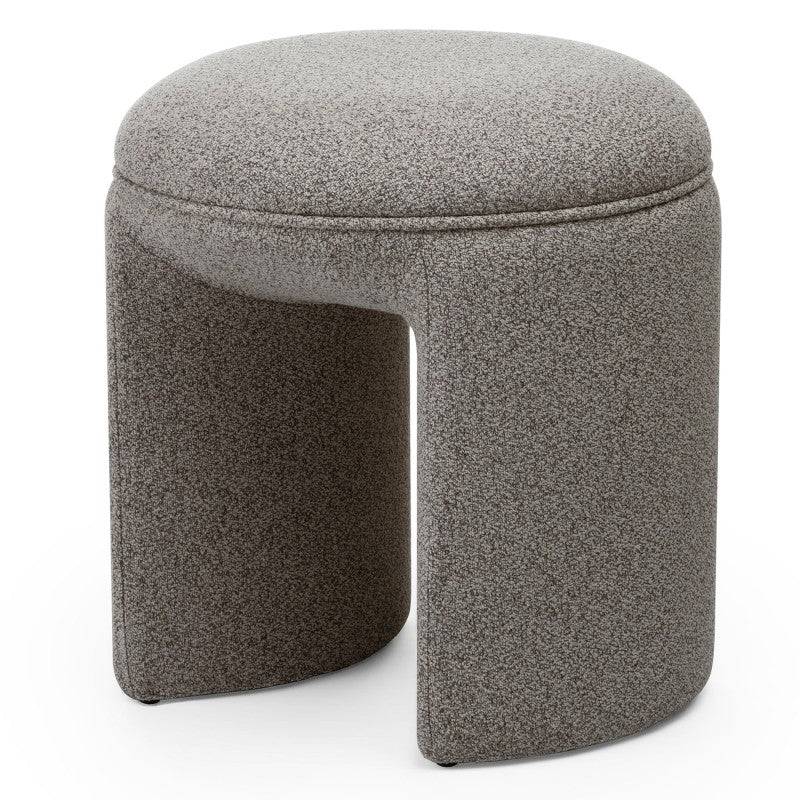 Pouf imbottito CAVE, forma arrotondata, marrone chiaro