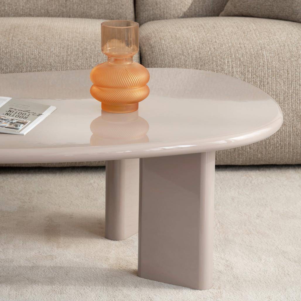 Couchtisch NADIN 130 cm, Nude Hochglanz