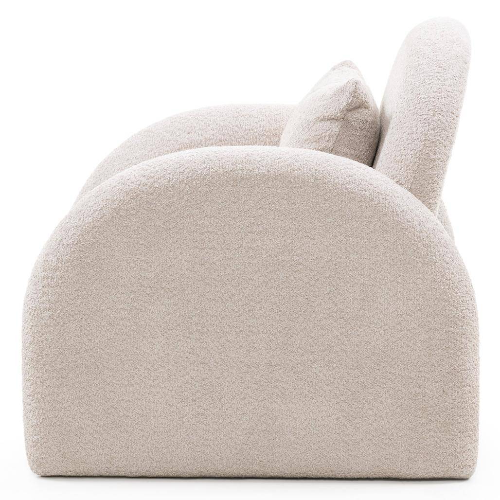 Poltrona Relax JADA, Beige Chiaro, Forma Arrotondata