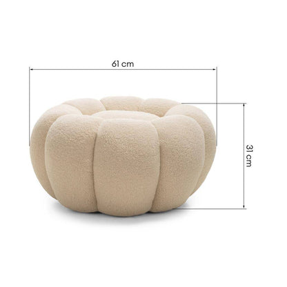 Pouf PERLE, beige, bouclé