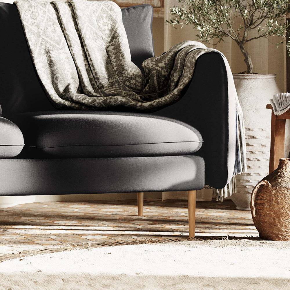 Ecksofa POSH L WOOD Platin