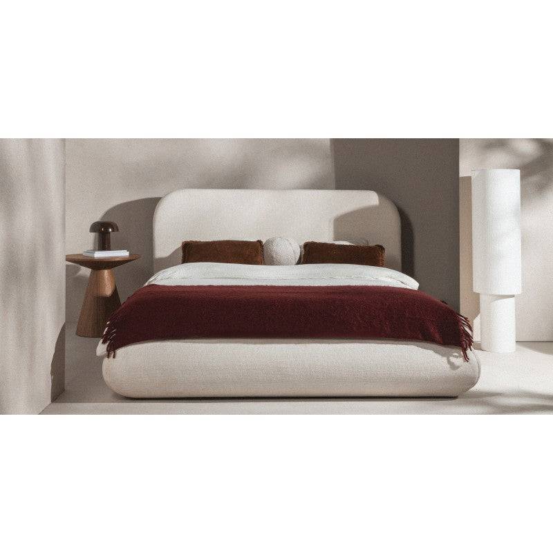 Letto imbottito LUMIN 160x200 cm, beige chiaro