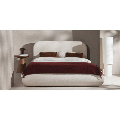 Letto imbottito LUMIN 160x200 cm, beige chiaro