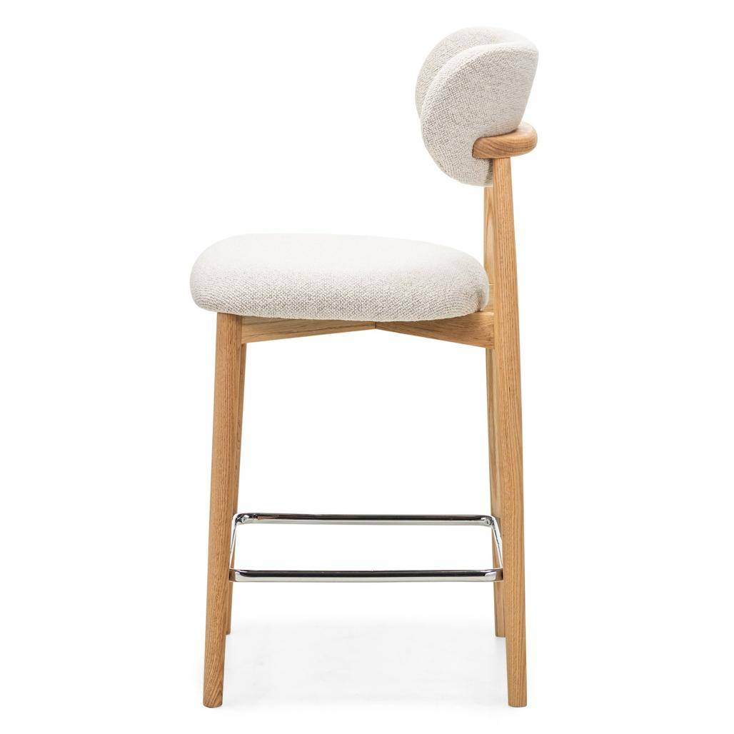 Hocker MIA, cremefarben, Eiche