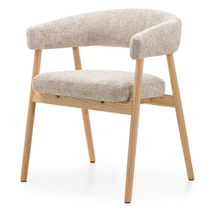 Gepolsterter Stuhl MUE, Beige/Eiche