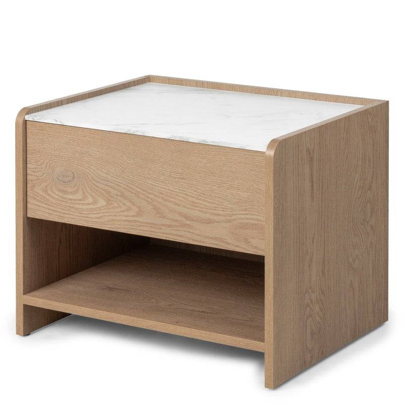 Nachttisch TANNA Cremona Torro Eiche, Crystal Marble