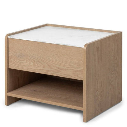 Nachttisch TANNA Cremona Torro Eiche, Crystal Marble
