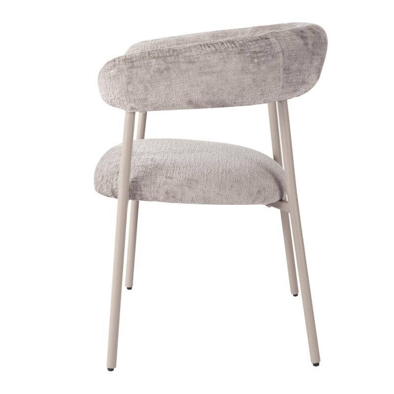 Sedia MALUA rivestita grigio scuro con gambe color crema